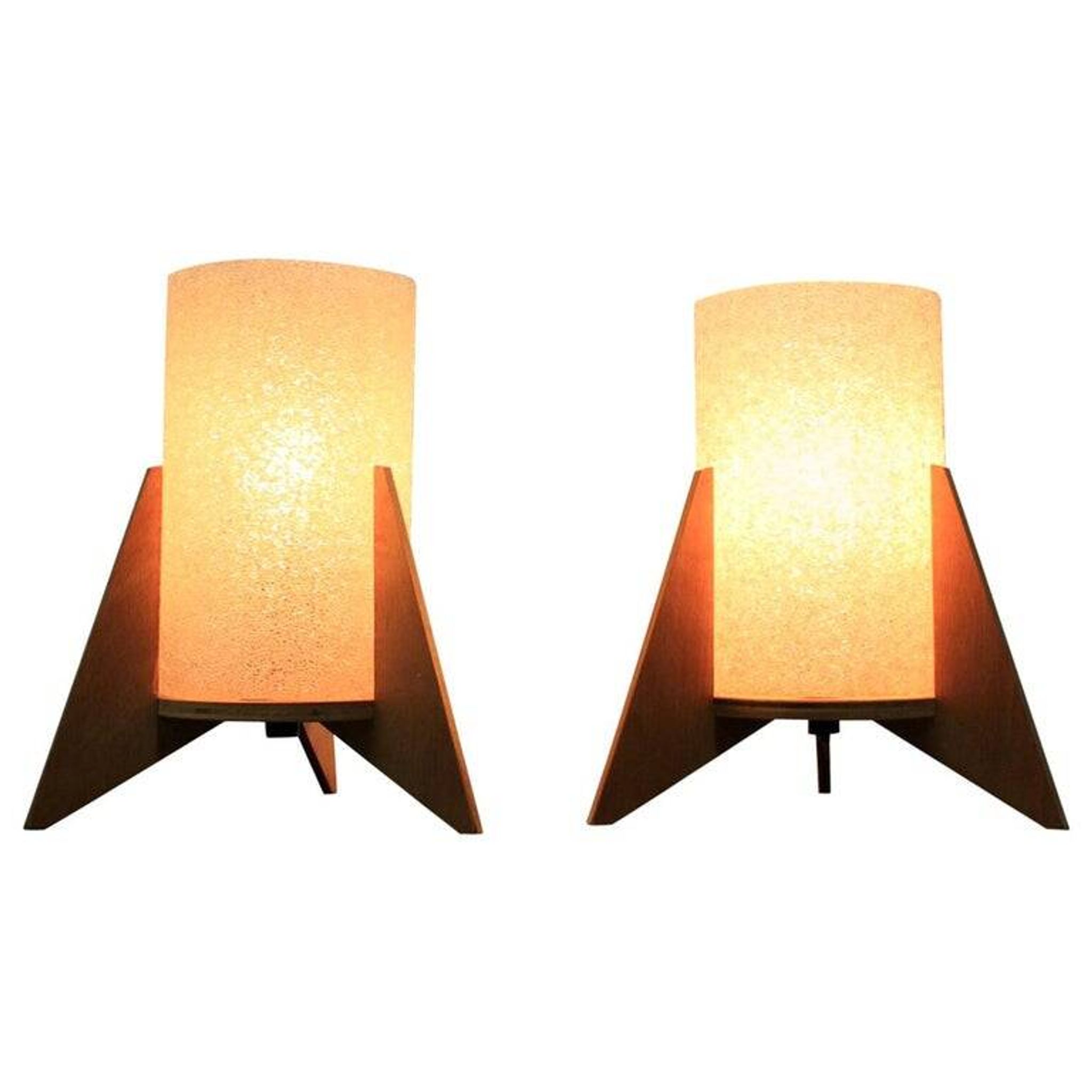 Pair of Midcentury Table Lamps, Rockets, Pokrok Zilina, 1970s