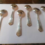 6 silver metal ice cream spoons