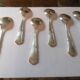 6 silver metal ice cream spoons