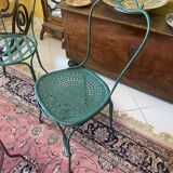 Chaise de jardin en fer forgé 19s