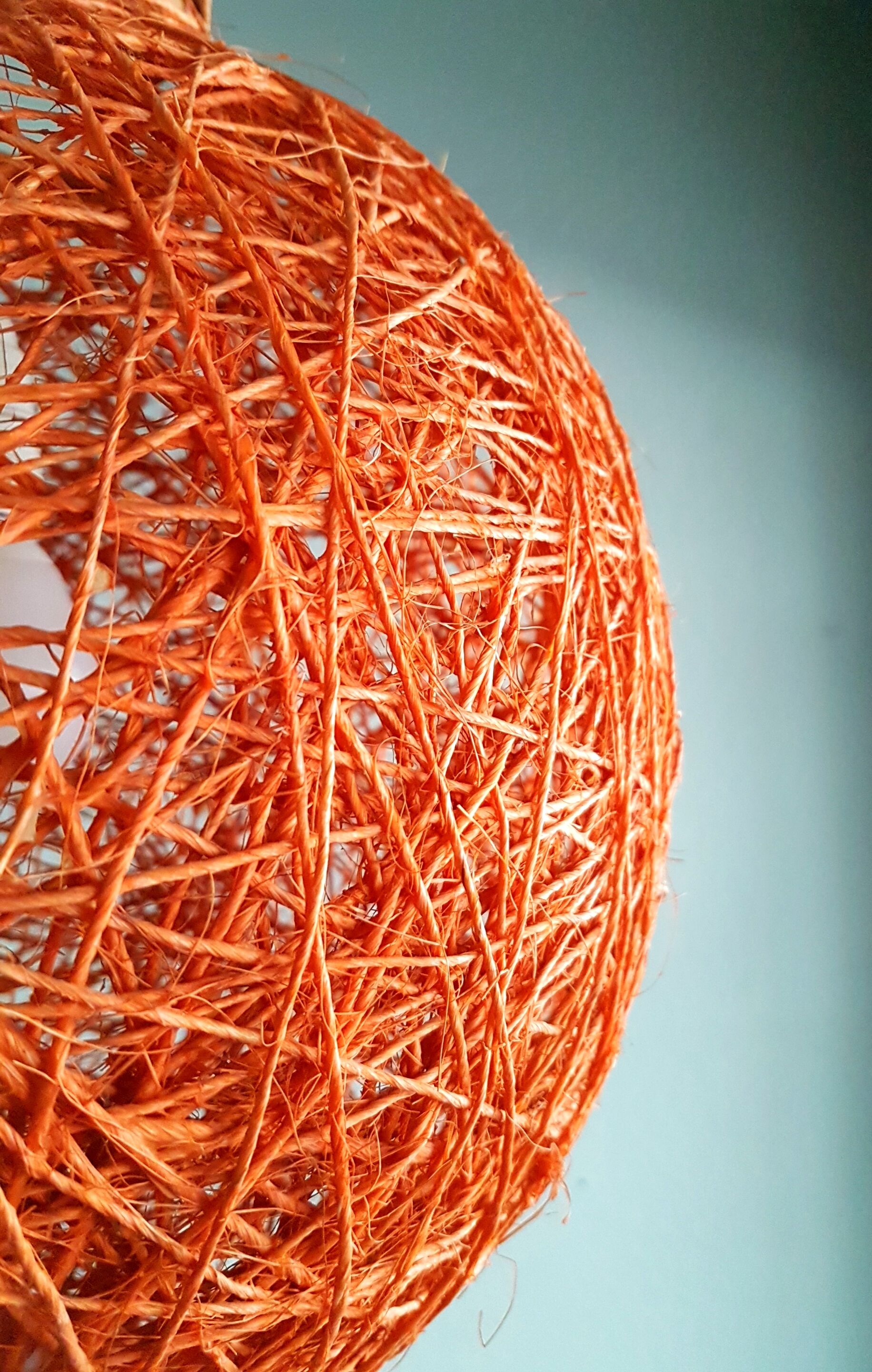 Rope ball hanging lamp, 70s