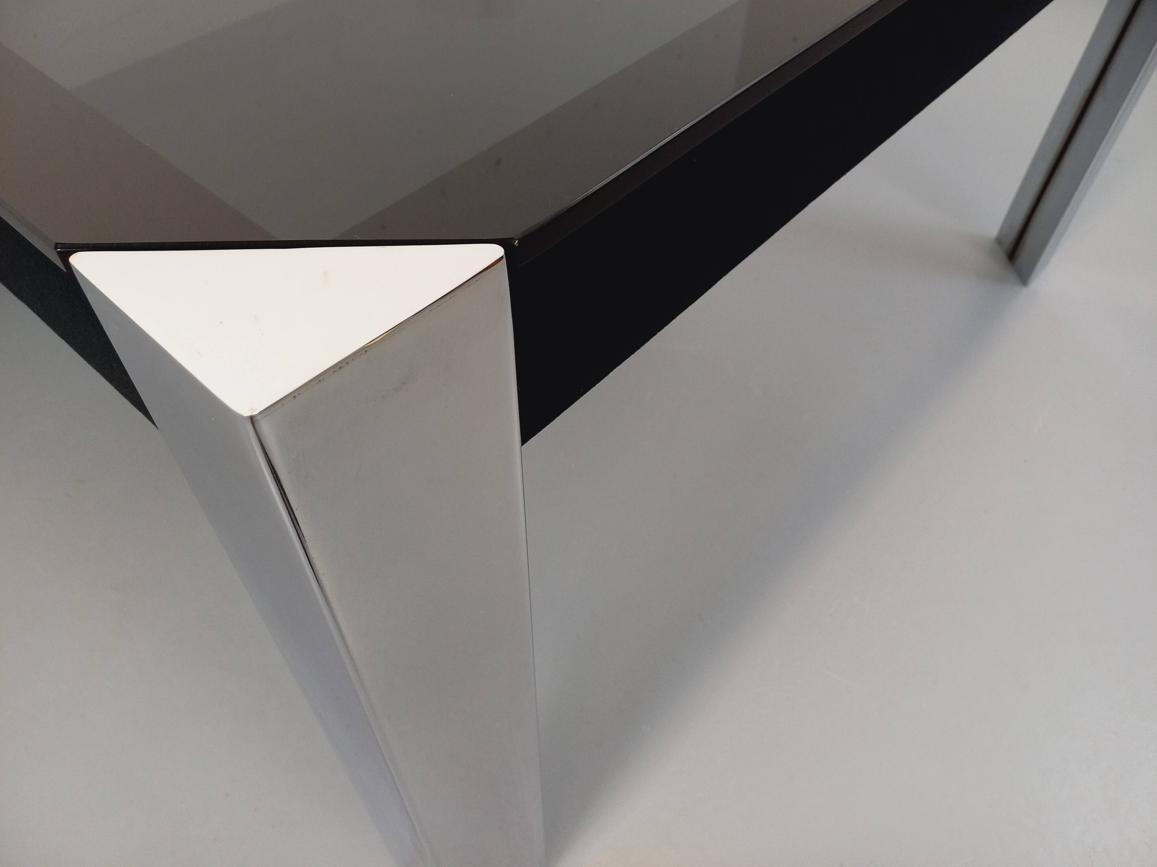 Vintage Italian square dining table by Faleschini for Mariani glass