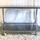 Side table in chromed metal and smoked glass, 60s-70s