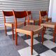 Set of 6 Fristho chairs in teak and rope.