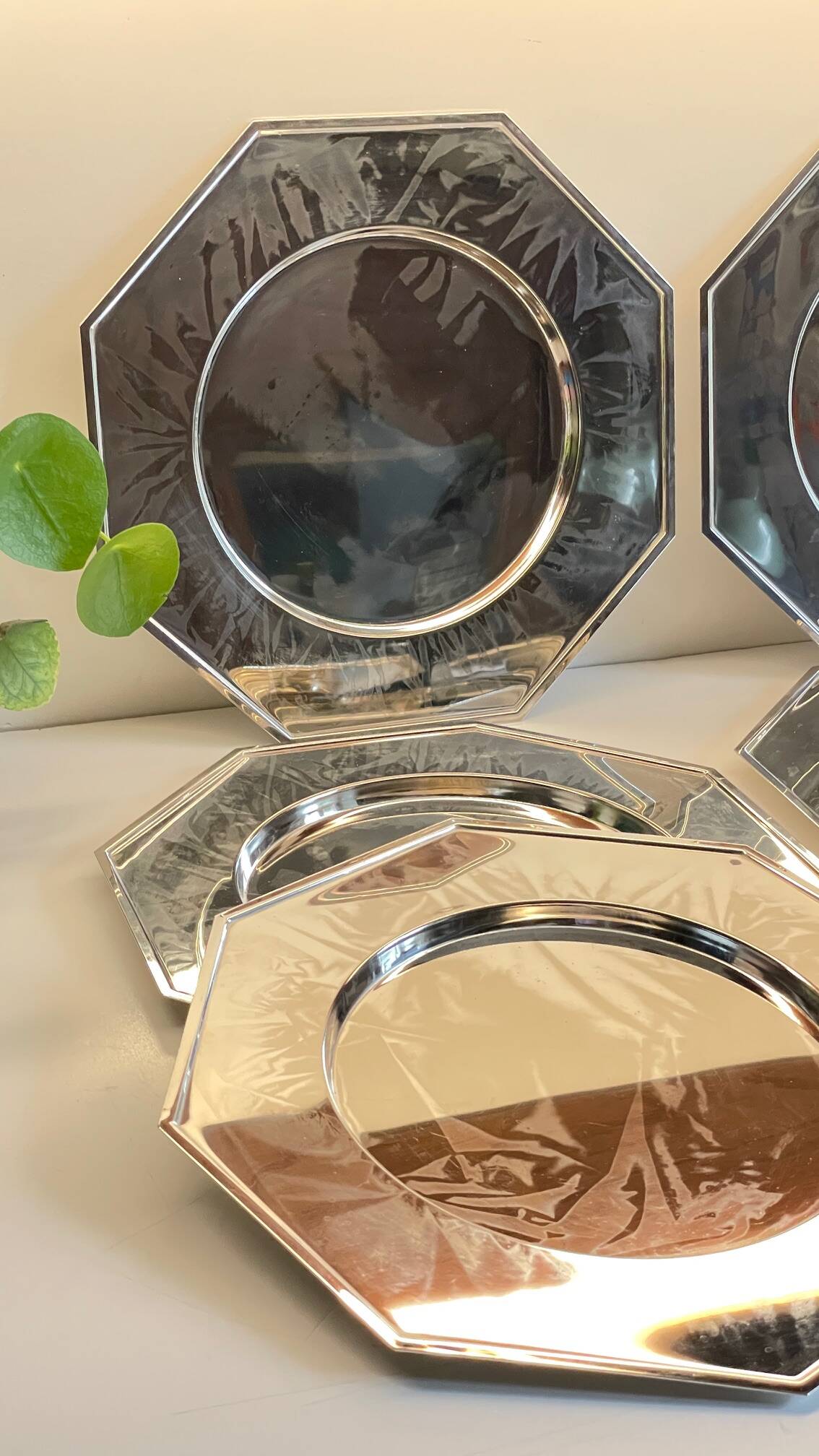 6 Vintage Silver-Plated Metal Plates and Dishes