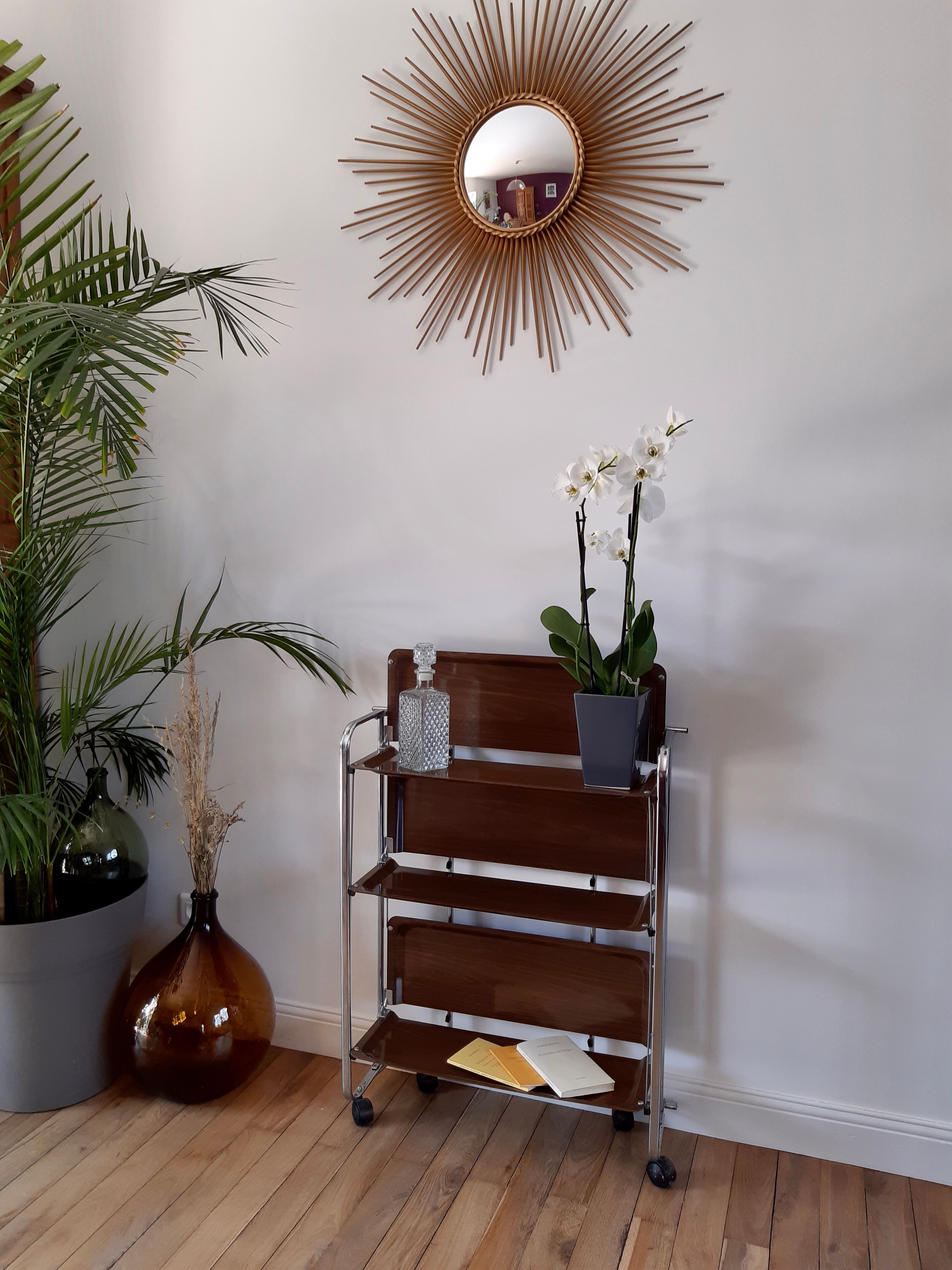 Chromium folding dessert and vintage 70s formica