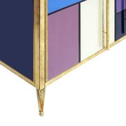 Mid-Century Modern Italian Sideboard in Solid Wood and Coloured Glass