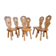 6 vintage Chairs Cembro pine Brutalist style circa 1975 Idcco Annecy