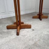 Pair of 1970s coat racks in solid elm