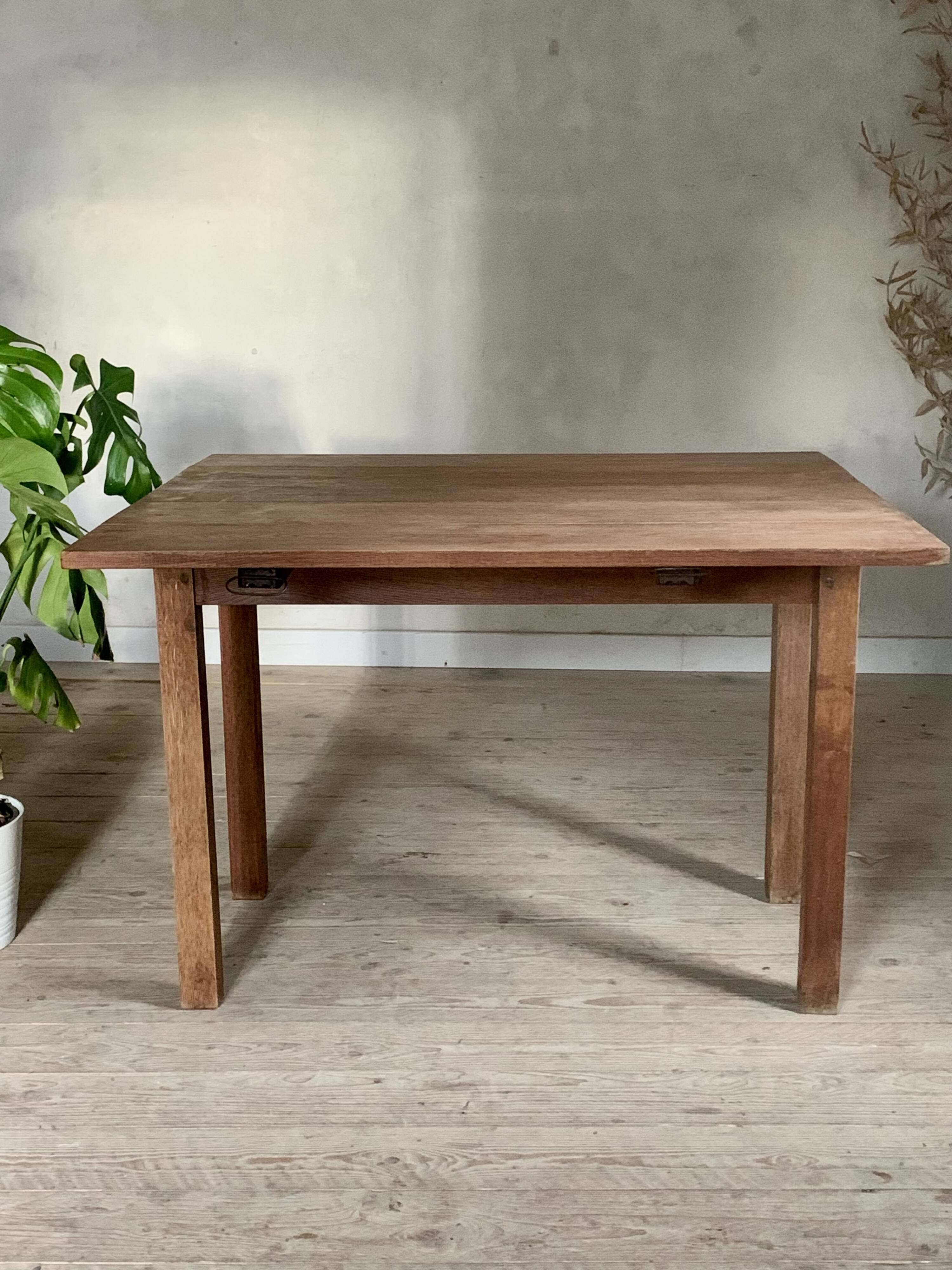 Vintage solid oak drop leaf farmhouse table