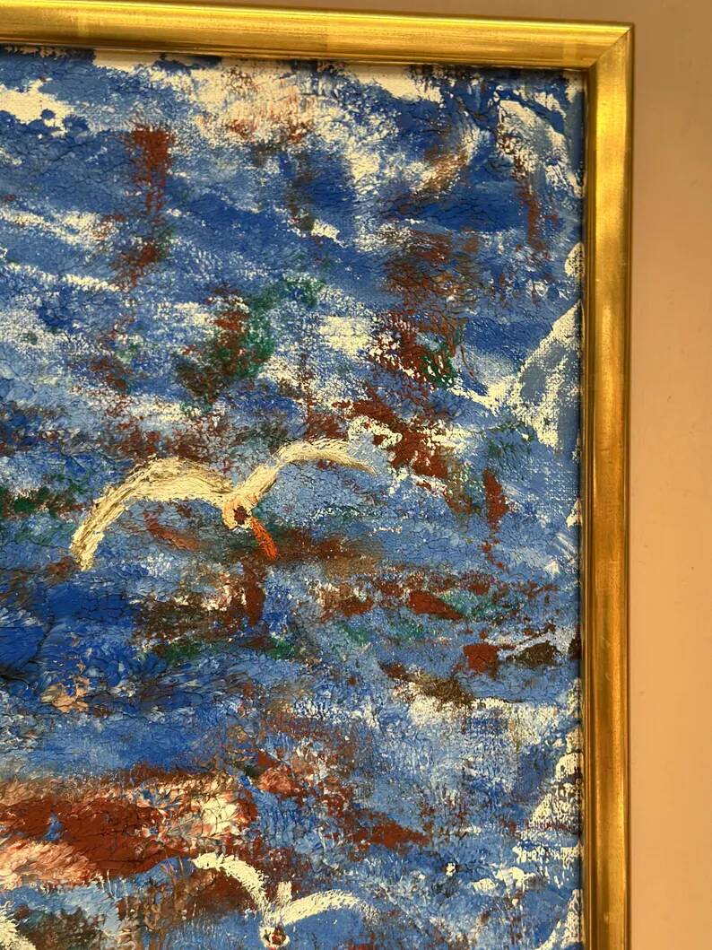 Original Swedish Oil on Canvas – “Storm” by Göta Fogler – Signed – Vintage & Framed – 50 × 42 cm (19.7" × 16.5")