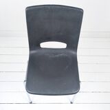 Chaise vintage Mid-Century coque plastique et piètement tubulaire