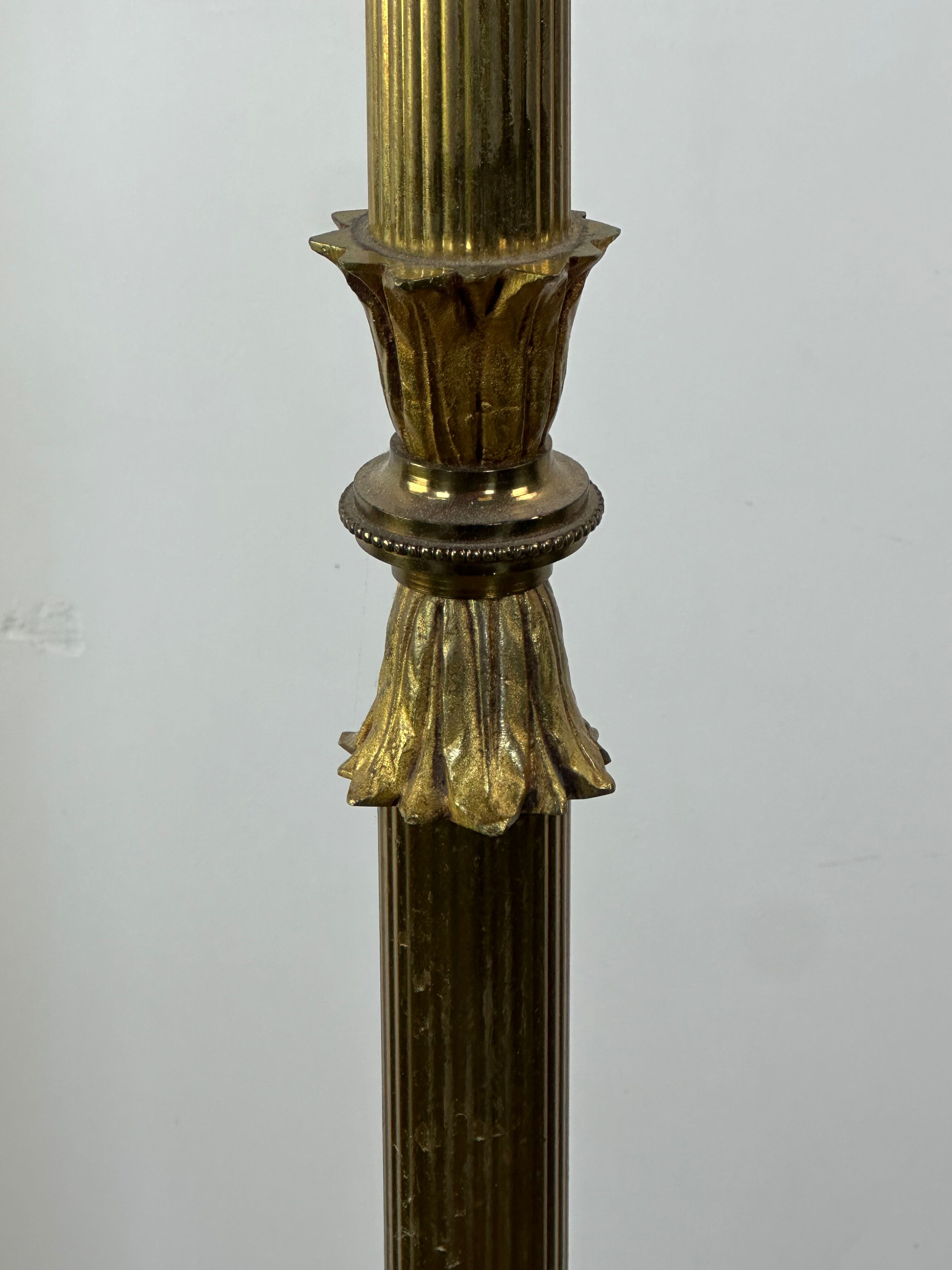 Halogen Floor Lamp GAULT Golden Brass Vintage 80s