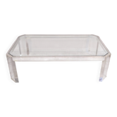 Superbe Table basse en Altuglas et verre – signée Marc Micoud, circa 1970