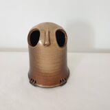 Zoomorphic ceramic candle holder / tealight holder Owl Signed Jean Yves Chevilly