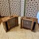 Pair of low cabinets in solid wood – bedside tables or side tables.
