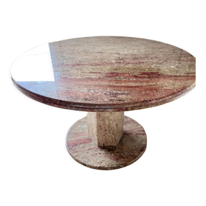 Table repas ronde travertin 120