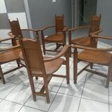 Set of 6 walnut armchairs from the early 20th century