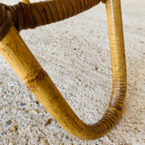 Coffee table in rattan and vintage bamboo, circa 60's