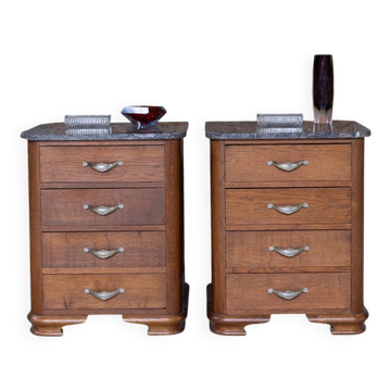 Vintage bedside table in Empire / Art Deco style