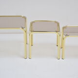 Retro Brass Nesting Tables,circa 1990's.