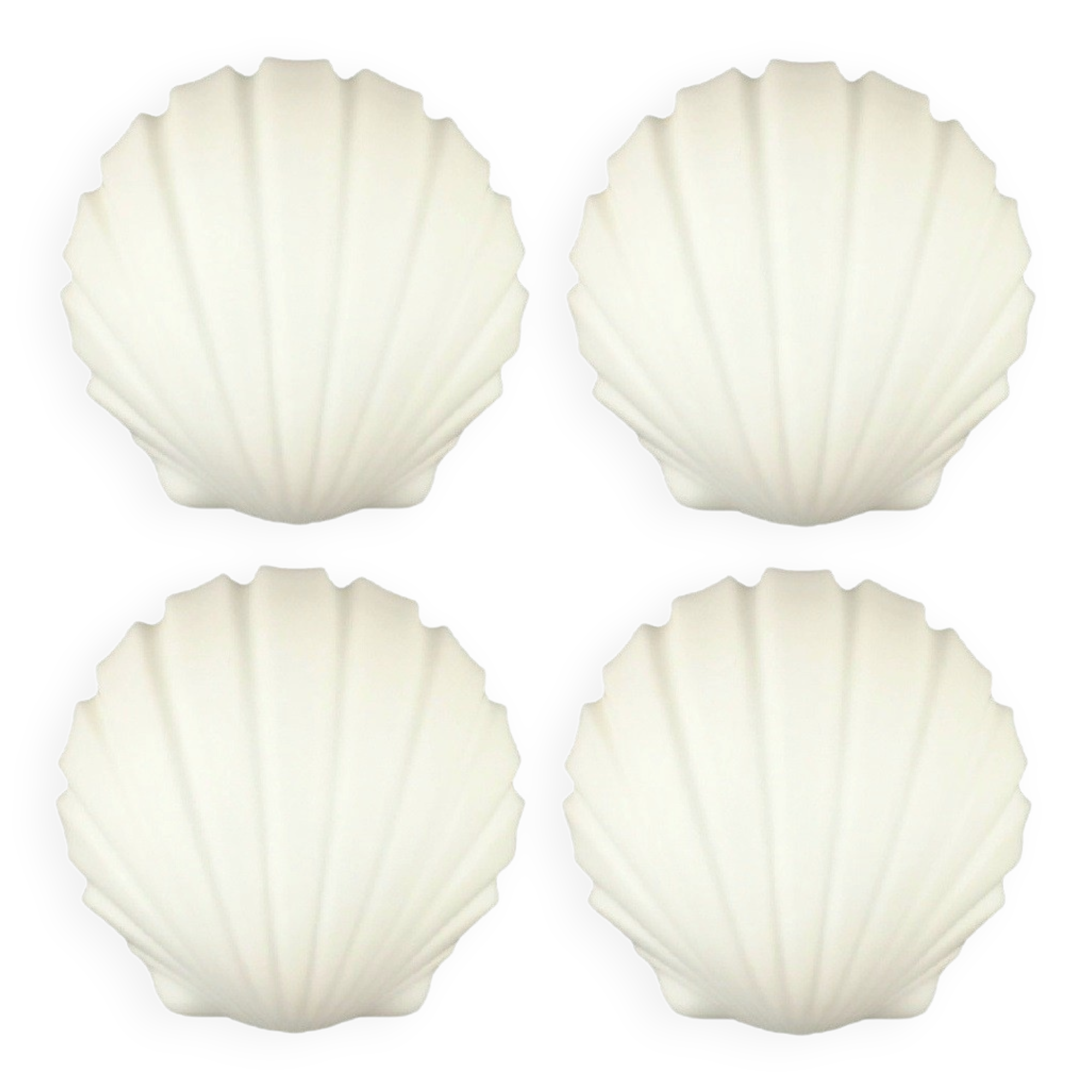 Set of 4 Vintage Shell-Shaped Opaline Glass Wall Lamps from Limburg, 1970s