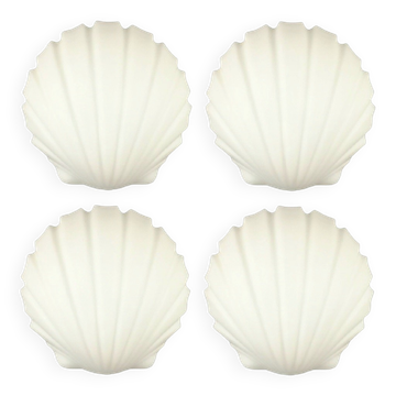 Set of 4 Vintage Shell-Shaped Opaline Glass Wall Lamps from Limburg, 1970s