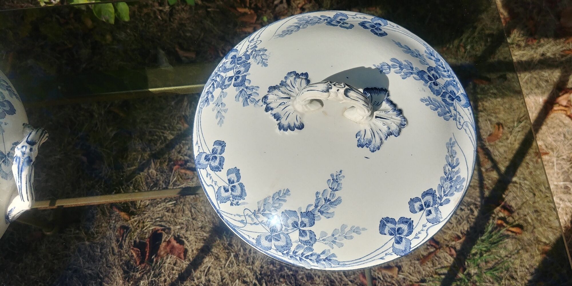 Complete vegetable dish Terre de Fer Creil and Montereau late 19th model Richelieu