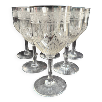 6 White wine glasses – Saint Louis Pasteur service