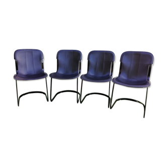 Lot de 4 chaises Cidue années 70