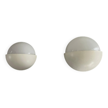 Appliques rondes, petites et grandes, en métal blanc par Bega, années 1970, Allemagne