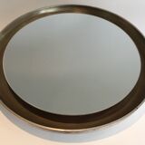 Silver mirror in curved wood 66.5 x 66.5 cm