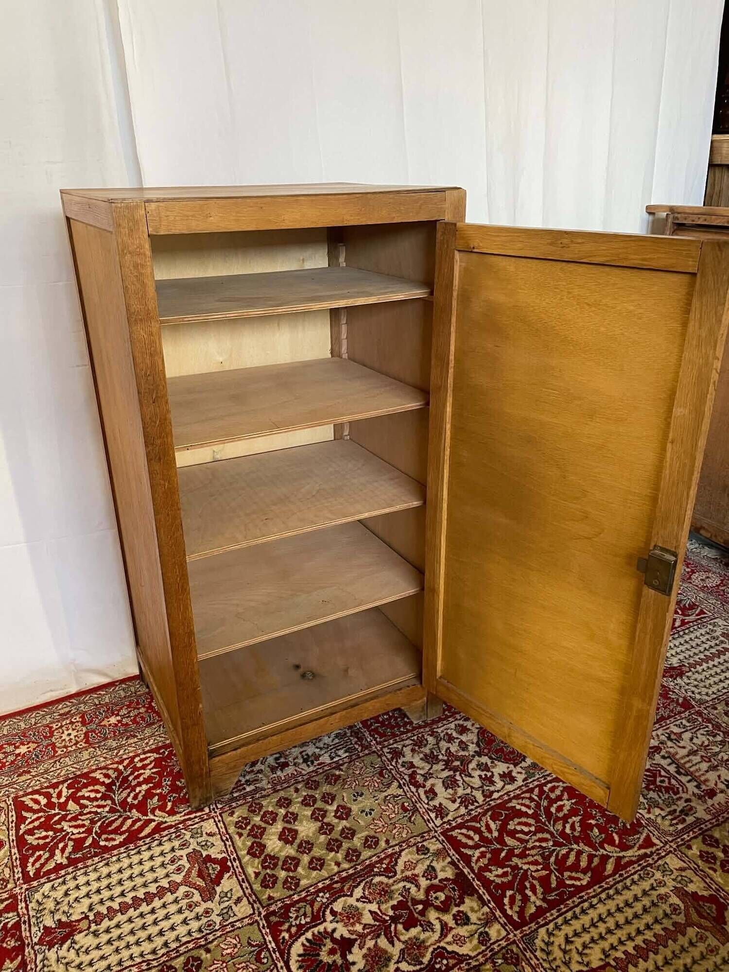 Old oak school furniture – Vintage storage unit