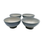 Four bowls in midnight blue sandstone