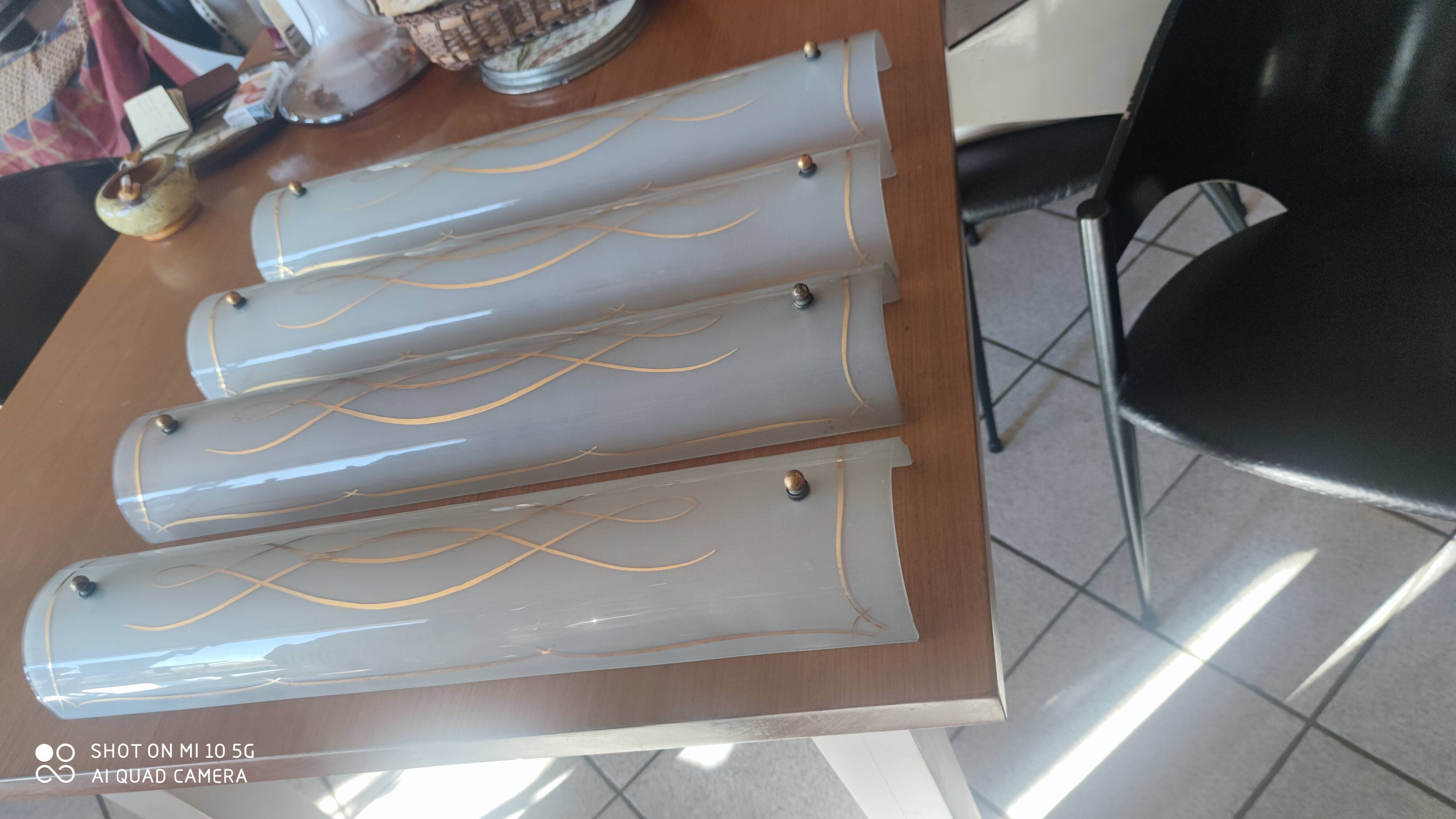 Set of 4 glass wall sconces circa 1940