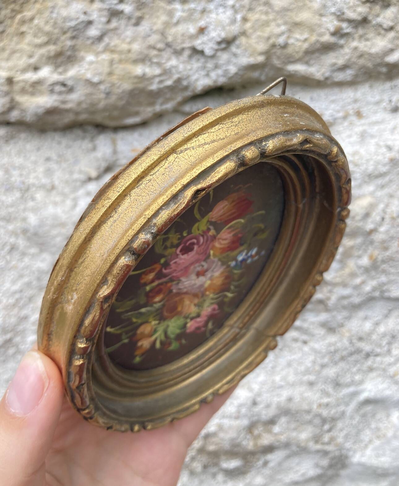 Small vintage flower painting