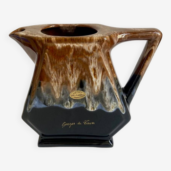Flamed enameled ceramic carafe / pitcher