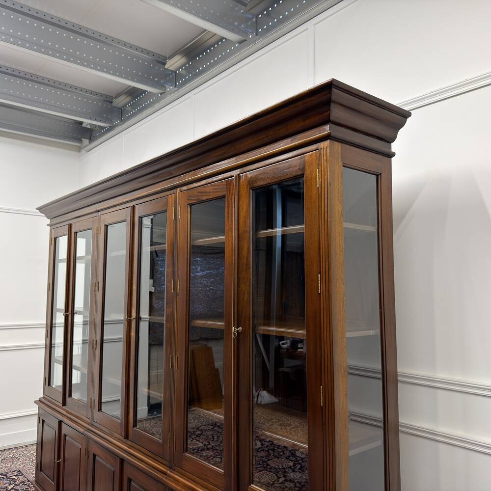 Large English Bookcase with Glass Doors