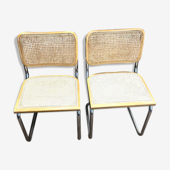 Suite de 2 chaises Cesca B32 par Marcel Breuer