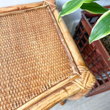 Vintage trundle tables in bamboo and rattan
