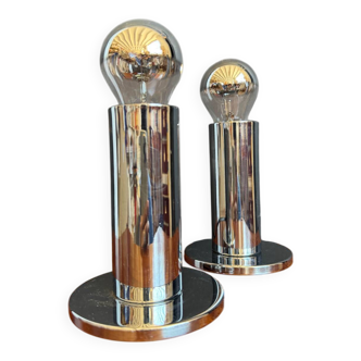 Chrome tube lamps in Space Age style