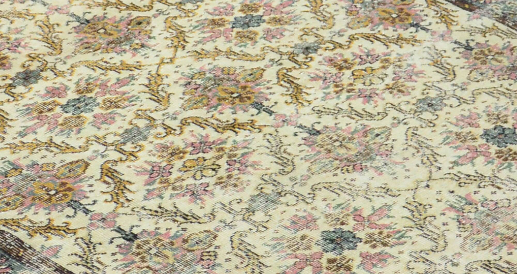 Tapis Vintage Turc – Tons Café & Beige – Noué à la main – 298 × 170 cm