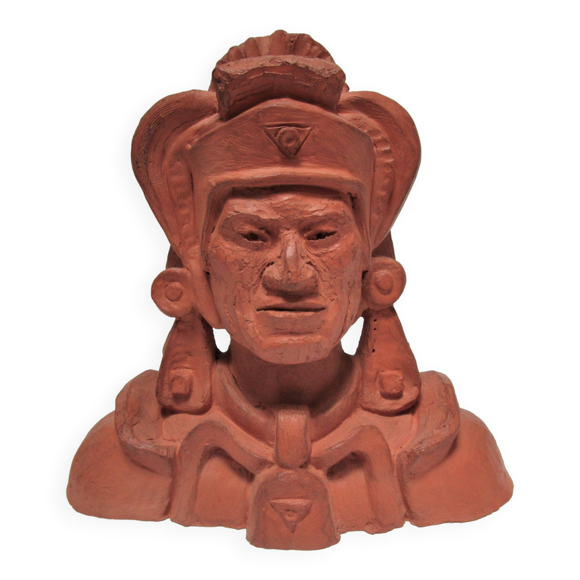 Sculptural Native American face candle holder signed Mario Frascaroli