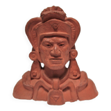 Sculptural Native American face candle holder signed Mario Frascaroli