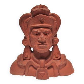 Sculptural Native American face candle holder signed Mario Frascaroli