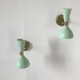 Pair Italian style years 50's Sconce Sage Green