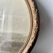 Cadre ovale en bois antique 32 cm x 25 cm