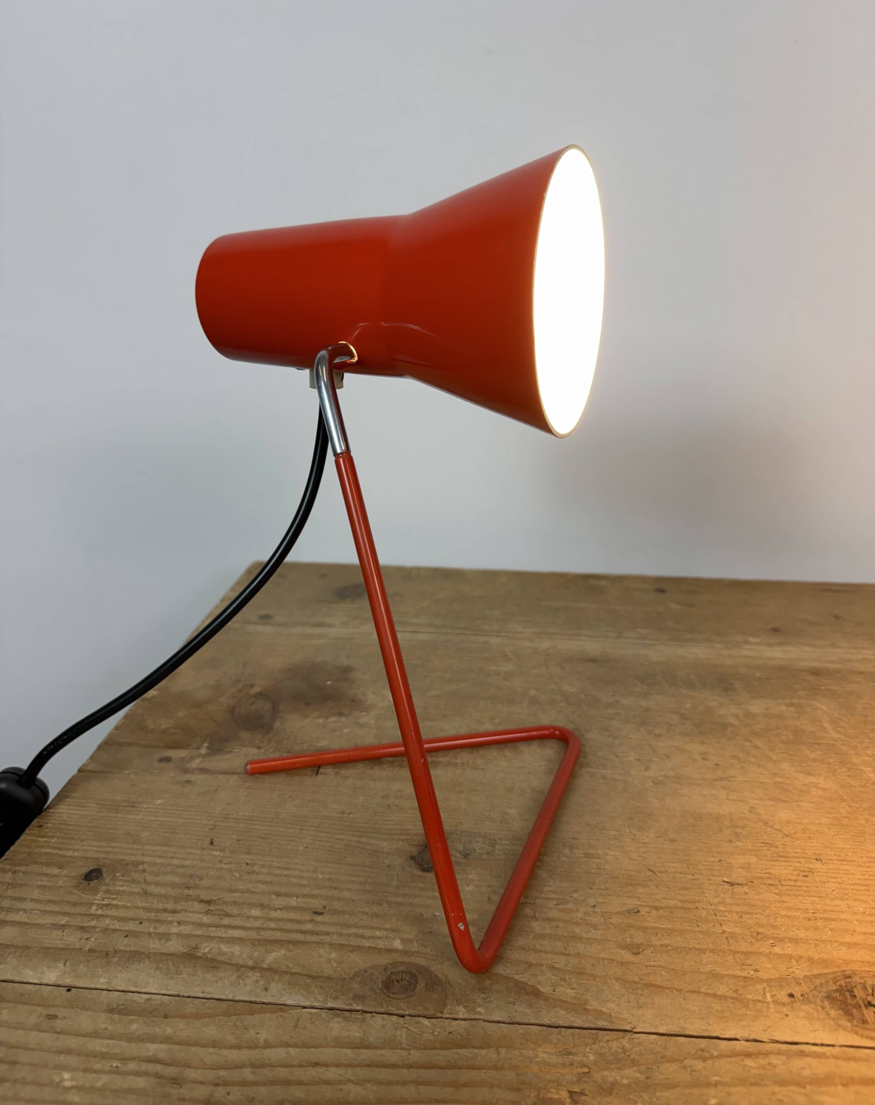 Vintage Red Table Lamp by Josef Hurka for Drupol, 1960s