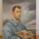 Self-portrait of a young aristocrat painting HST coat of arms noble heraldry