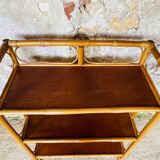 3-tier rattan bamboo shelf, circa 1960's